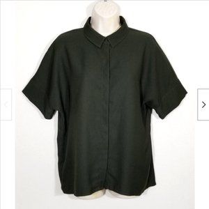 H HALSTON Button Up Shirt Top 5569E1M
